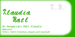 klaudia matl business card